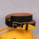 Fendi Leather Belt 38mm Baguette Buckle Crocodile High