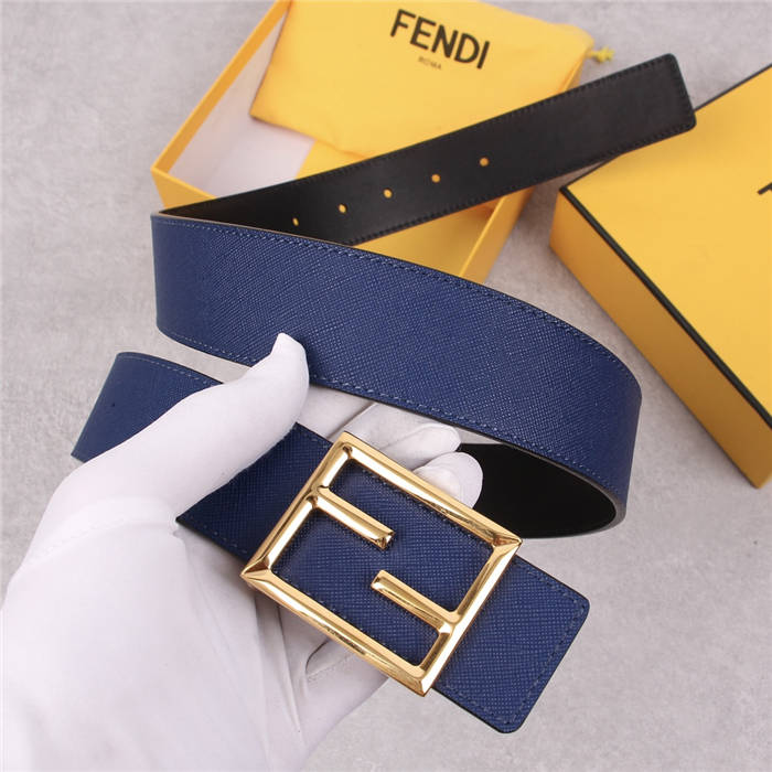 Fendi Leather Belt 40mm Baguette Buckle Navy High