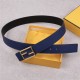 Fendi Leather Belt 40mm Baguette Buckle Navy High