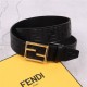 Fendi FF Leather Belt 38mm Baguette Buckle High