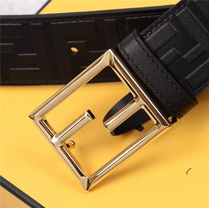 Fendi FF Leather Belt 38mm Baguette Buckle High