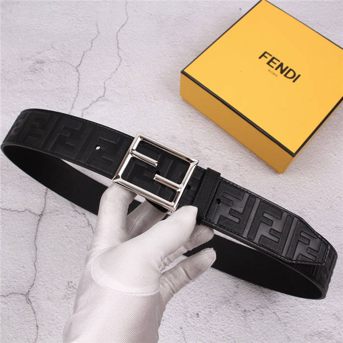 Fendi FF Leather Belt 38mm Baguette Buckle High