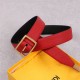 Fendi Leather Belt 35mm Pin Buckle Red High