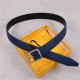 Fendi Leather Belt 35mm Pin Buckle Blue High