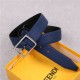 Fendi Leather Belt 35mm Pin Buckle Blue High