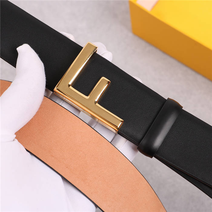 Fendi Leather Belt 38mm F Buckle High