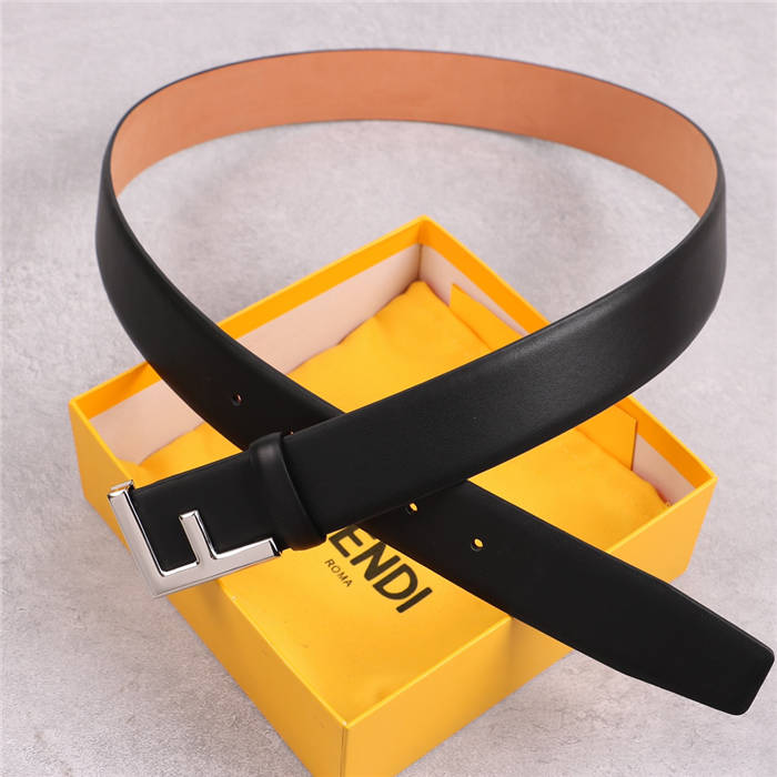 Fendi Leather Belt 38mm F Buckle High