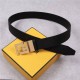 Fendi Leather Belt 38mm FF Buckle Black High