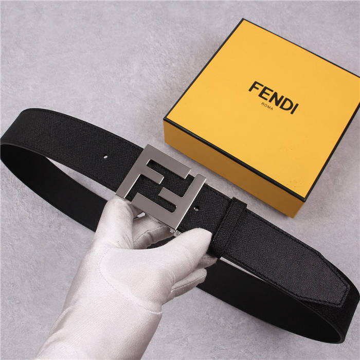 Fendi Leather Belt 38mm FF Buckle Black High