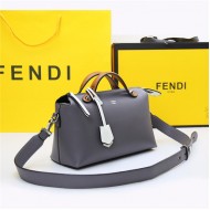 Fendi BY THE WAY MEDIUM Grey leather Boston bag