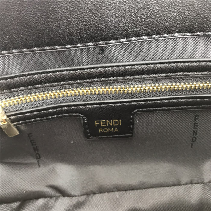 Fendi BAGUETTE nappa leather bag Black Mid