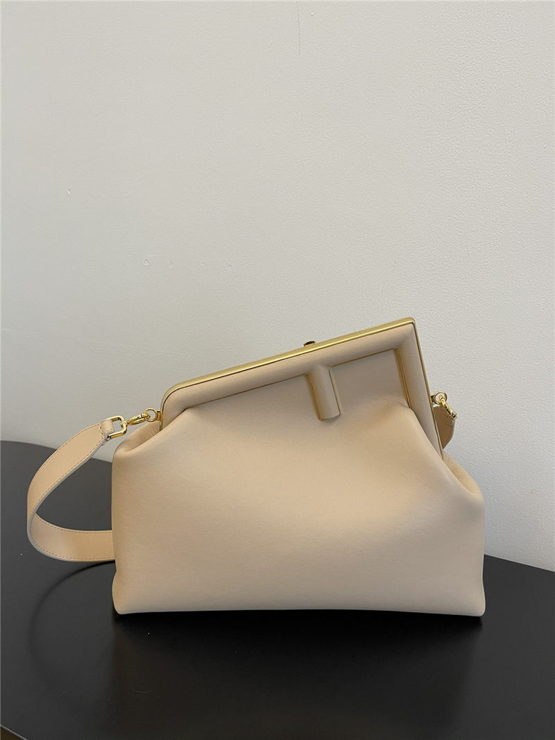 Fendi First Medium Leather Bag Nude High