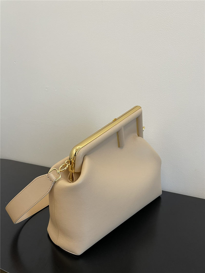 Fendi First Medium Leather Bag Nude High