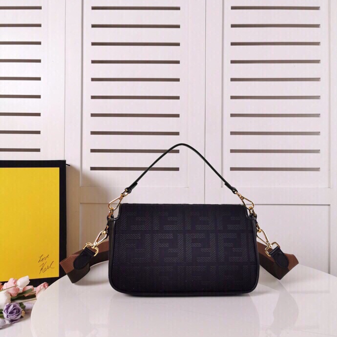 Fendi BAGUETTE Black Canvas bag Mid