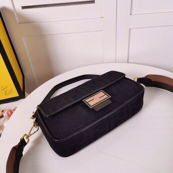 Fendi BAGUETTE Black Canvas bag Mid