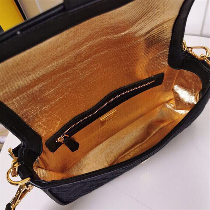 Fendi BAGUETTE Black Canvas bag Mid