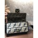 Fendi BAGUETTE raffia FF bag Black Mid