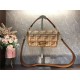 Fendi BAGUETTE raffia FF bag Beige Mid