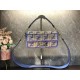 Fendi BAGUETTE raffia FF bag Blue Mid