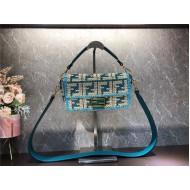 Fendi BAGUETTE raffia FF bag Green Mid