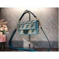 Fendi BAGUETTE raffia FF bag Green Mid