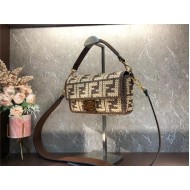 Fendi BAGUETTE raffia FF bag Brown Mid