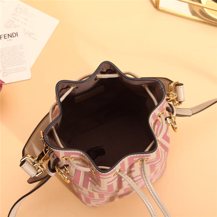 MON TRESOR Leather mini bag FF Beige/Pink High