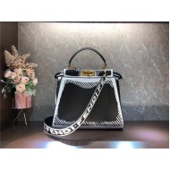 Fendi PEEKABOO ICONIC MEDIUM leather FF print bag White