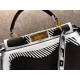 Fendi PEEKABOO ICONIC MEDIUM leather FF print bag White