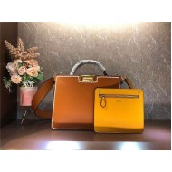 Fendi ICONIC PEEKABOO ISEEU Leather Bag Orange Mid