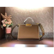 Fendi ICONIC PEEKABOO ISEEU Leather Bag Taupe Mid