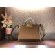 Fendi ICONIC PEEKABOO ISEEU Leather Bag Taupe Mid