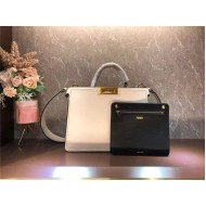 Fendi ICONIC PEEKABOO ISEEU Leather Bag Off-white Mid