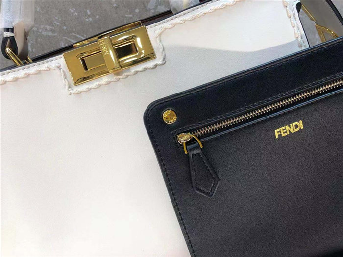 Fendi ICONIC PEEKABOO ISEEU Leather Bag Off-white Mid