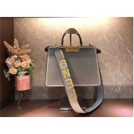 Fendi ICONIC PEEKABOO ISEEU Leather Bag Grey Mid