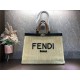 Fendi PEEKABOO X-Lite Raffia Bag Natural