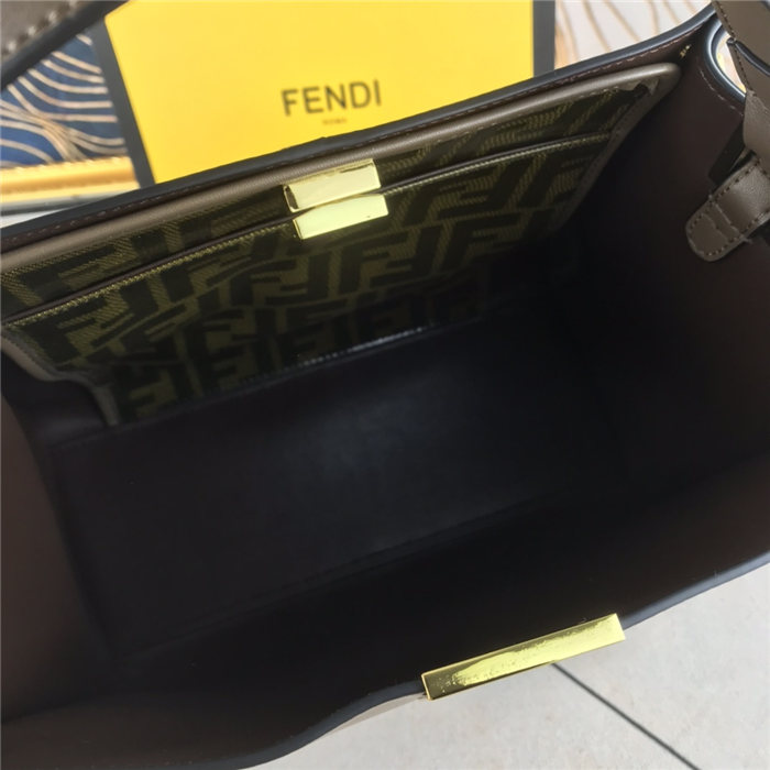 Fendi PEEKABOO X-LITE MEDIUM Leather Bag Olive