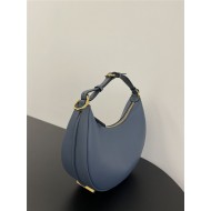 Fendigraphy Small Leather Bag Grey-Blue High