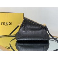 Fendi First Small python leather bag Black High