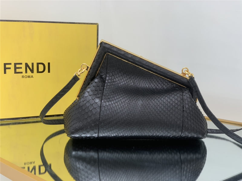 Fendi First Small python leather bag Black High