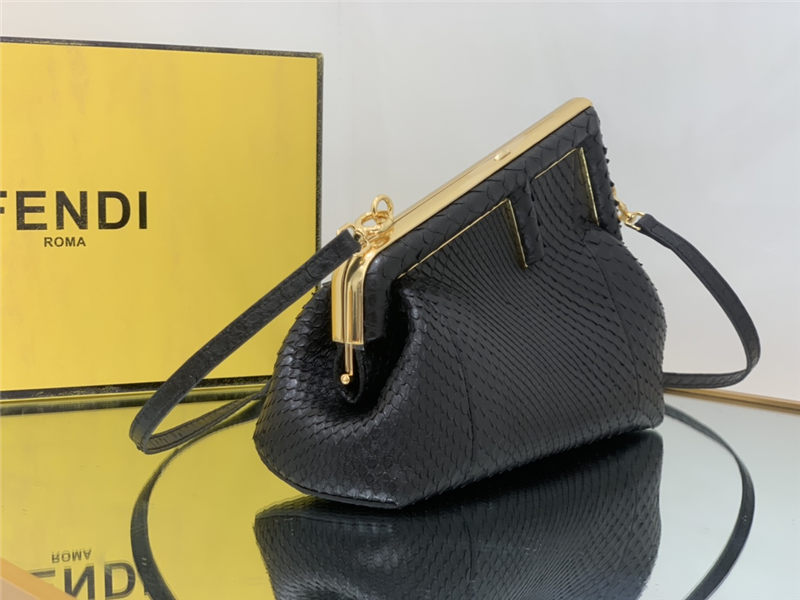 Fendi First Small python leather bag Black High