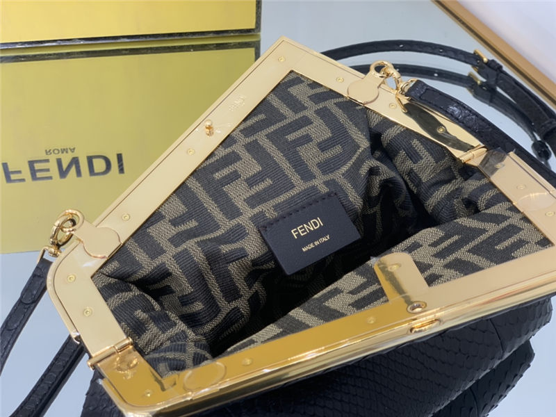 Fendi First Small python leather bag Black High