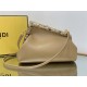 Fendi First Small Leather Bag with exotic details Beige High