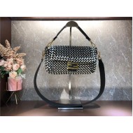 Fendi BAGUETTE Bag Canvas Interlace Mid