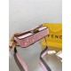 Fendi BAGUETTE Embroidered canvas bag Pink Mid