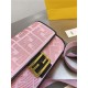 Fendi BAGUETTE Embroidered canvas bag Pink Mid