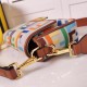 Fendi BAGUETTE Embroidered canvas bag Rainbow Mid