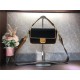 Fendi BAGUETTE Embroidered canvas bag Black Mid