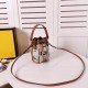 Fendi MON TRESOR Embroidery Canvas Bag Rainbow