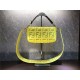 Fendi BAGUETTE Canvas Bag Embroidered Yellow Mid